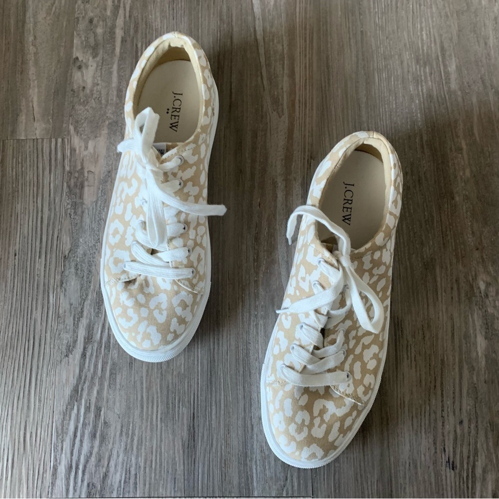J Crew Printed Road Trip Sneakers Leopard Size 10 - Picture 3 of 6